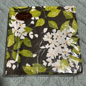 Caspari  20 Triple Ply Napkins 33x33cm Blanc De Blanc Black